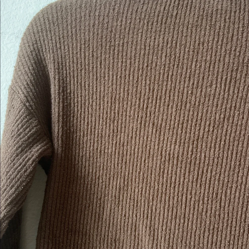 Top Shop Taupe Ribbed Knit Crop Top - Picture 4 of 5